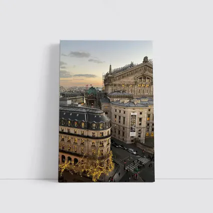 Paris Opera House Rooftop View At Sunset