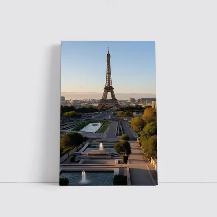 Eiffel Tower Paris City Skyline Golden Hour