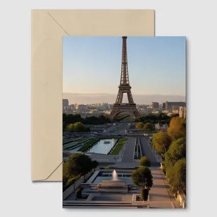 Eiffel Tower Paris City Skyline Golden Hour