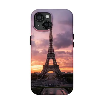 Eiffel Tower Paris Sunset Purple Sky