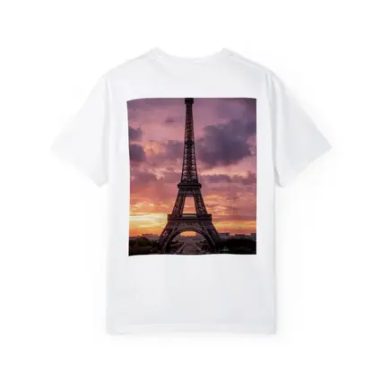 Eiffel Tower Paris Sunset Purple Sky