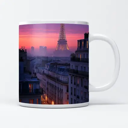 Eiffel Tower Paris Purple Sunset Cityscape