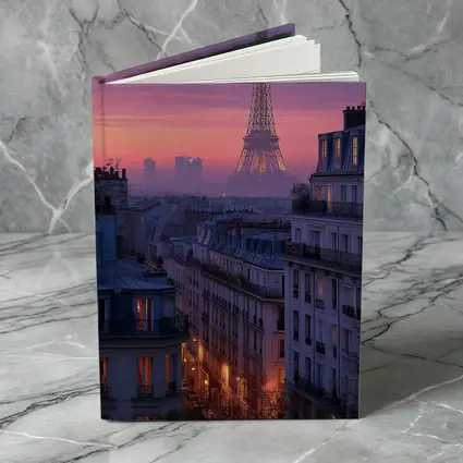 Eiffel Tower Paris Purple Sunset Cityscape