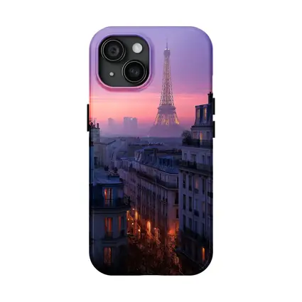 Eiffel Tower Paris Purple Sunset Cityscape