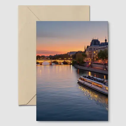 Seine River Paris Sunset Golden Hour