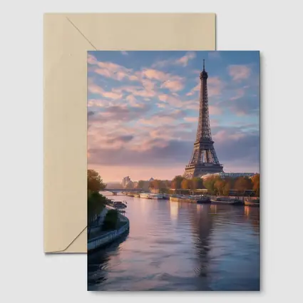 Eiffel Tower Paris Seine River Sunset