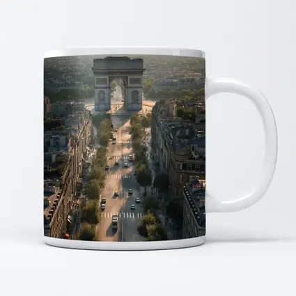 Arc de Triomphe Paris Aerial City View