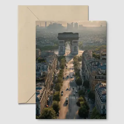 Arc de Triomphe Paris Aerial City View