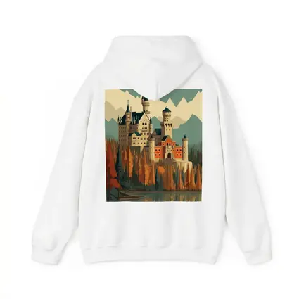 Neuschwanstein Castle Autumn Mountains Flat Art