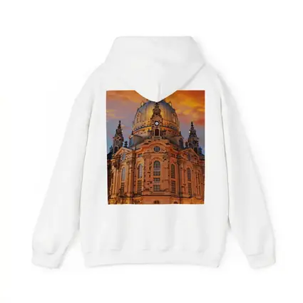 Dresden Frauenkirche Church Fiery Sunset Sky