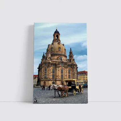 Dresden Frauenkirche Church Horse Carriage Square