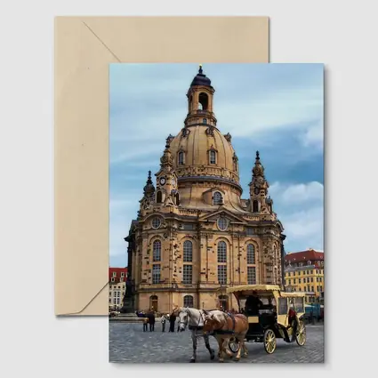Dresden Frauenkirche Church Horse Carriage Square