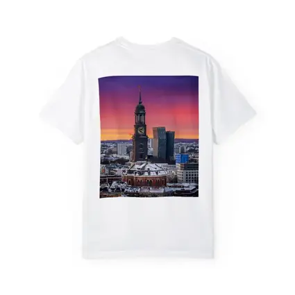 Hamburg Michel Church Tower Sunset Skyline