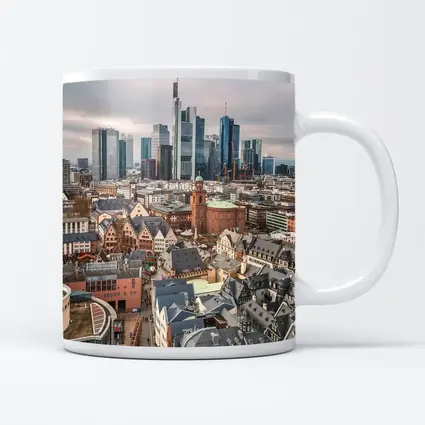 Frankfurt Skyline Old Town Aerial City View