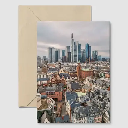 Frankfurt Skyline Old Town Aerial City View