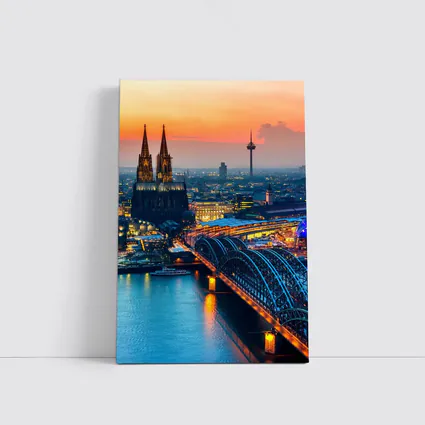 Cologne Cathedral Skyline at Golden Sunset
