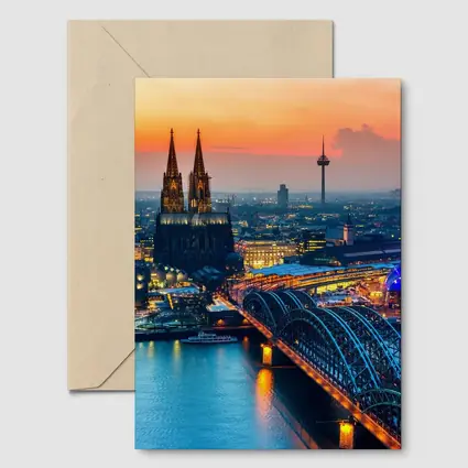 Cologne Cathedral Skyline at Golden Sunset