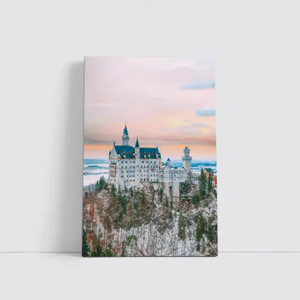 Neuschwanstein Castle Winter Sunset Bavaria Germany