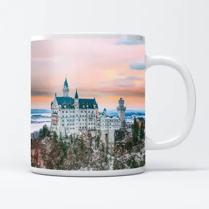 Neuschwanstein Castle Winter Sunset Bavaria Germany