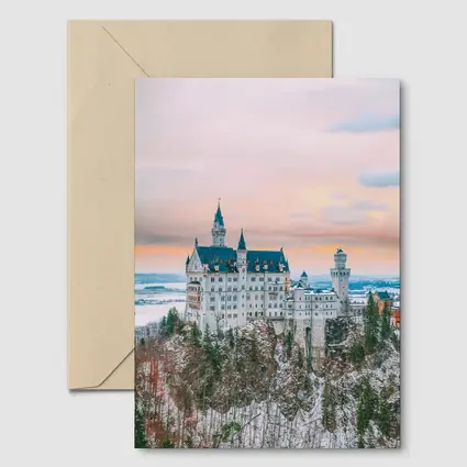 Neuschwanstein Castle Winter Sunset Bavaria Germany