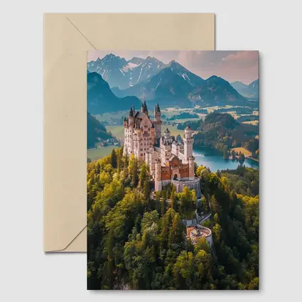 Neuschwanstein Castle Alps Forest Aerial View