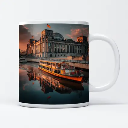 Reichstag Building Berlin River Sunset View