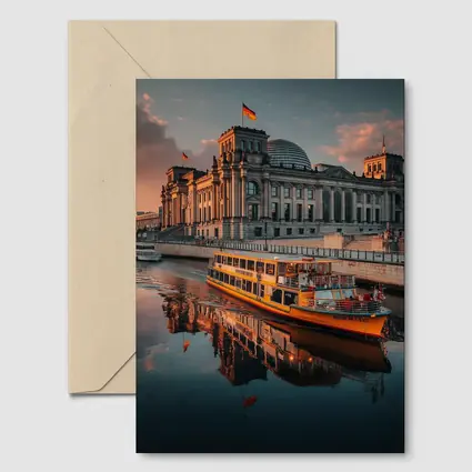 Reichstag Building Berlin River Sunset View