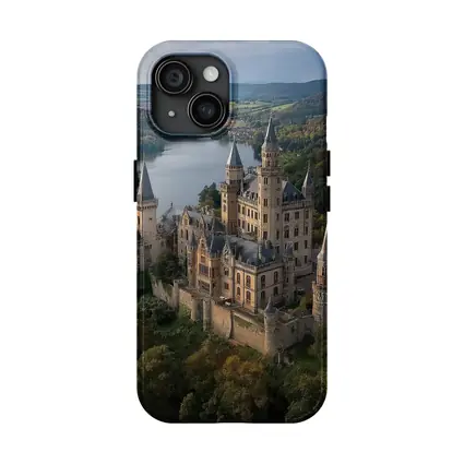 Medieval Castle Aerial View Forest Lake