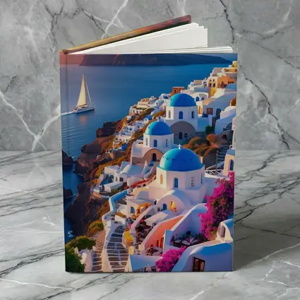 Santorini Greece Blue Domes Sunset View