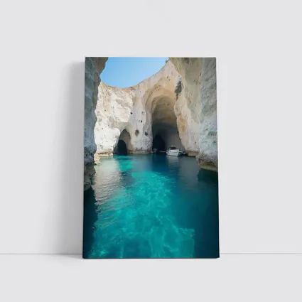 Blue Caves Clear Turquoise Water Milos Greece