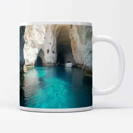 Blue Caves Clear Turquoise Water Milos Greece