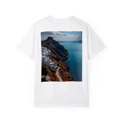 Santorini Cliffside White Buildings Aegean Sea