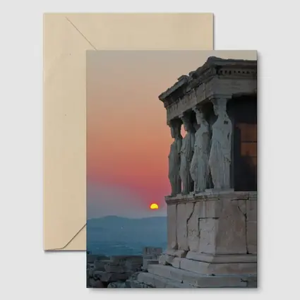 Erechtheion Caryatids Athens Sunset Greece