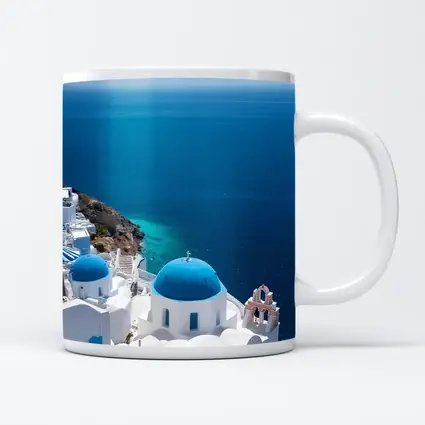 Santorini Blue Domes White Village Sea View