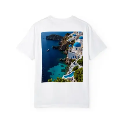 Santorini Blue Domes Cliffside Aegean Sea