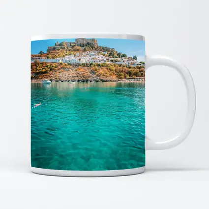 Lindos Acropolis Rhodes Greece Turquoise Bay