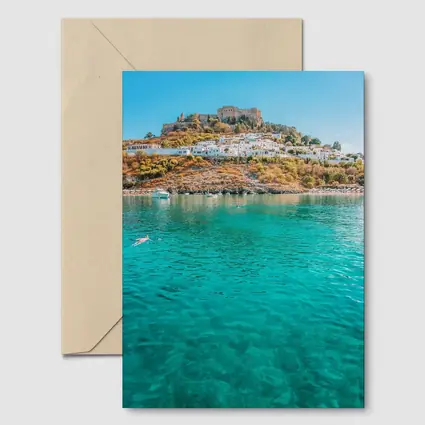 Lindos Acropolis Rhodes Greece Turquoise Bay