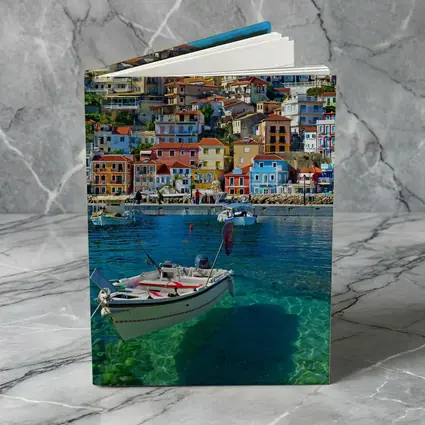 Greek Harbor Town Colorful Houses Crystal Water