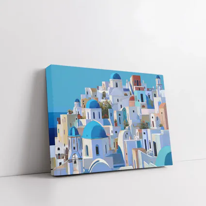 Santorini Blue Domed Churches White Village