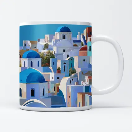 Santorini Blue Domed Churches White Village
