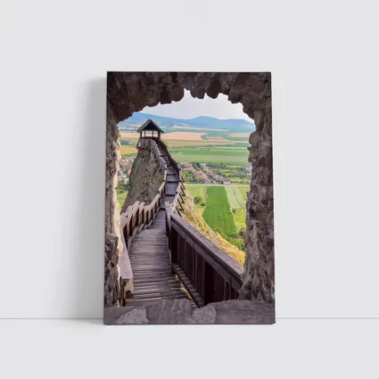 Medieval Castle Wooden Stairs Valley View