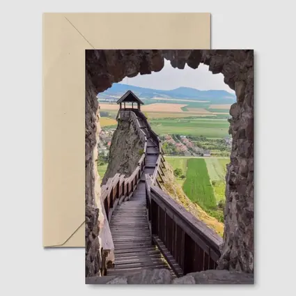 Medieval Castle Wooden Stairs Valley View