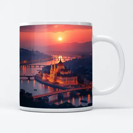 Budapest Parliament Building Danube River Sunset