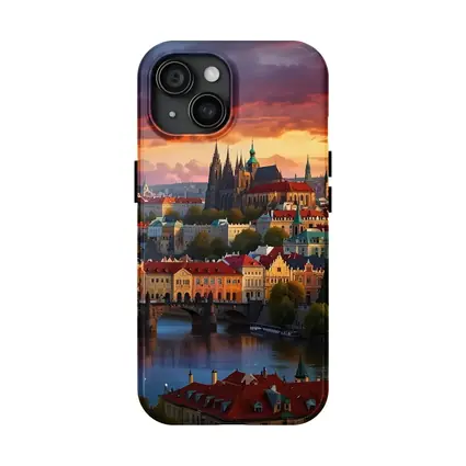 Prague Castle Skyline at Dramatic Sunset