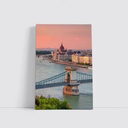 Budapest Chain Bridge Danube River Sunset