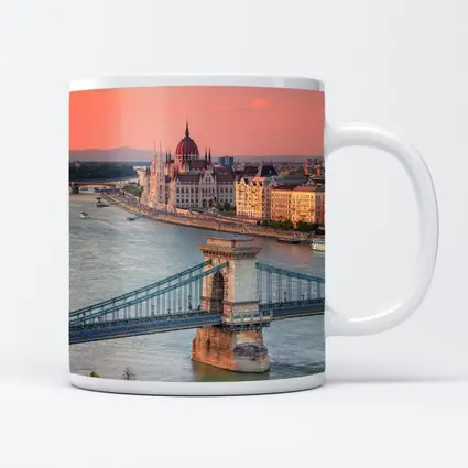 Budapest Chain Bridge Danube River Sunset