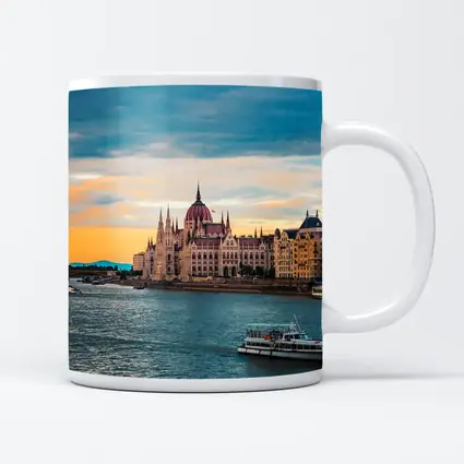Budapest Parliament Building Danube River Sunset