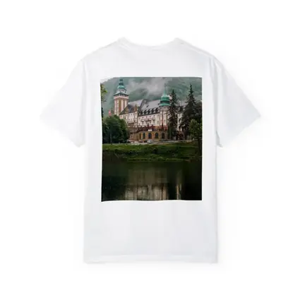 Historic Castle Reflecting On Misty Lake