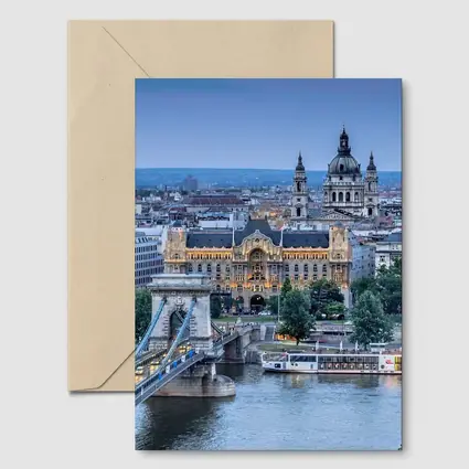 Budapest Chain Bridge Danube River City View
