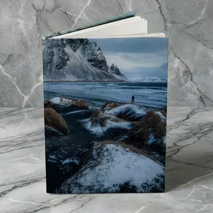 Lone Figure Stokksnes Black Sand Beach Iceland
